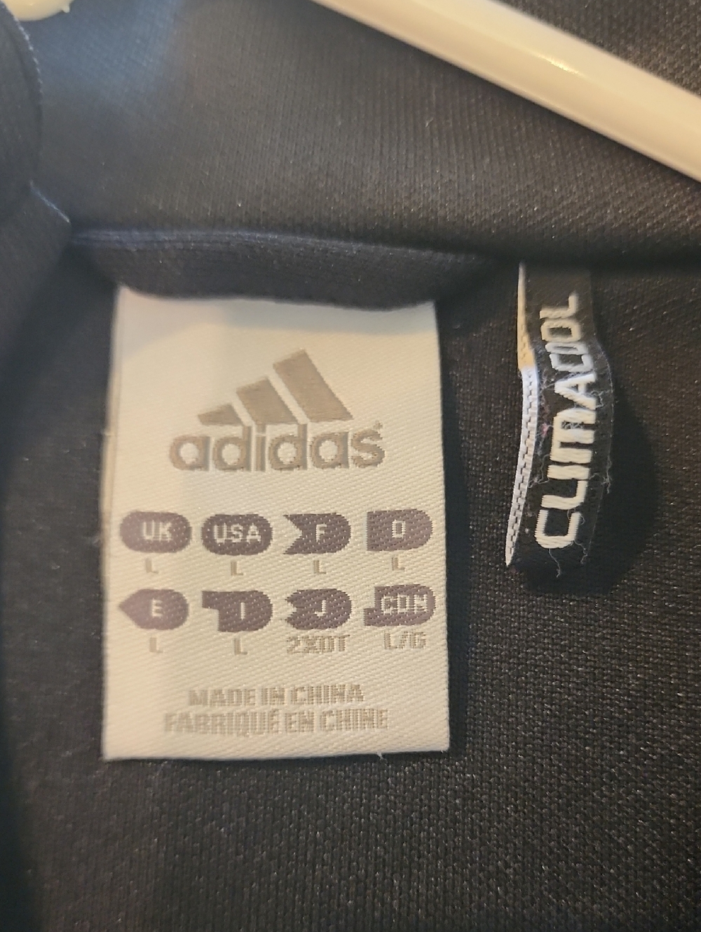 adidas Black Full-Zip Track Jacket with White Stripes - Picture 2 of 8
